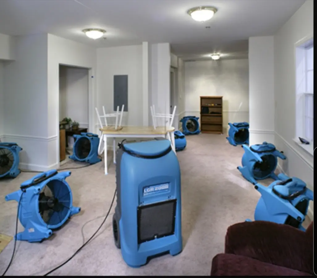 Air movers and dehumidifier setup for Water Damage Restoration in Chino Valley