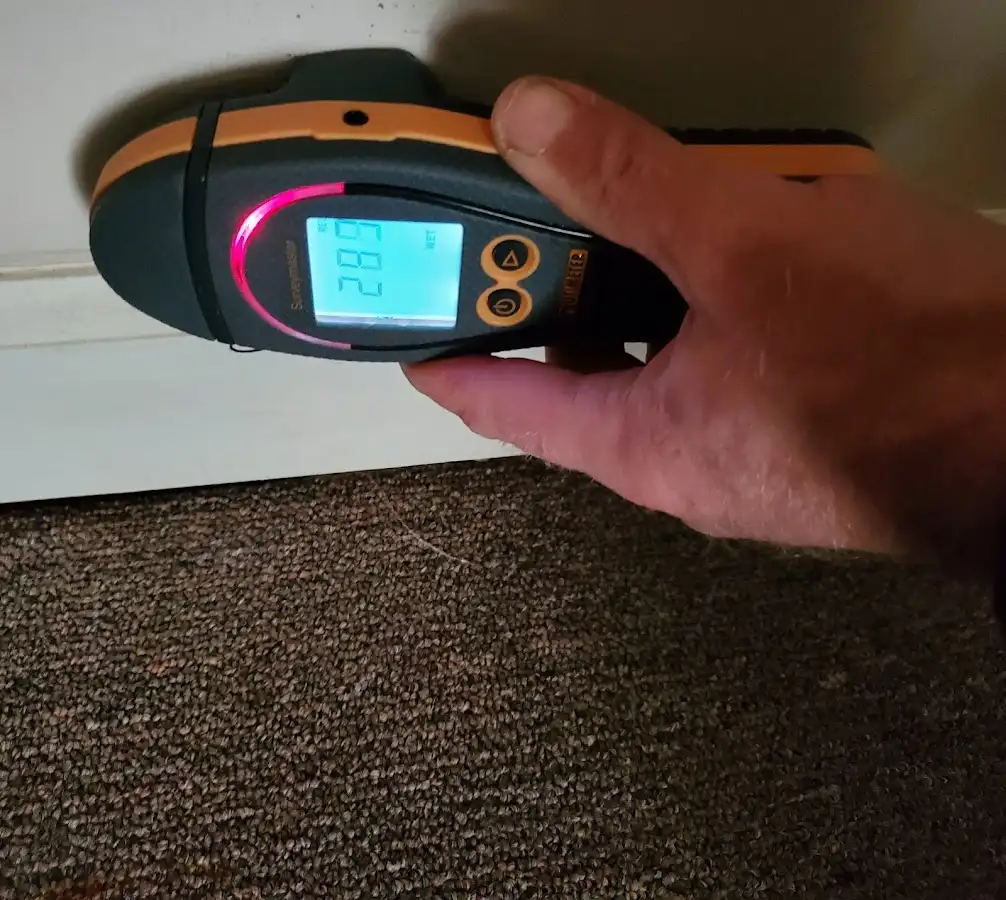 Moisture detection at baseboard during Storm Damage Restoration in Chino Valley
